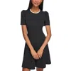 Karl Lagerfeld Short Puff Sleeve Scuba Crepe Dress In Black