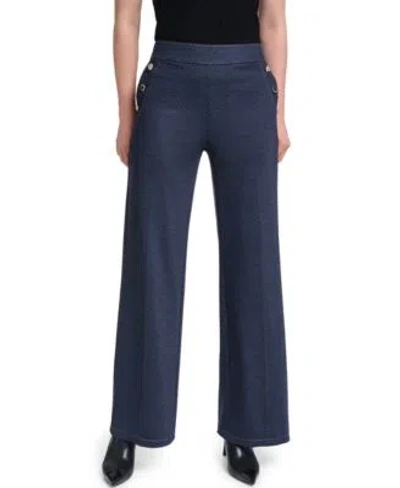 Karl Lagerfeld Womens Knit Sailor Pants In Blue