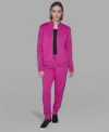 Karl Lagerfeld Womens Logo Tape Jogger Zip Up Jacket In Purple