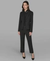 Karl Lagerfeld Womens Novelty One Button Jacket Sleeveless Knit Top Slim Leg Pants In Black