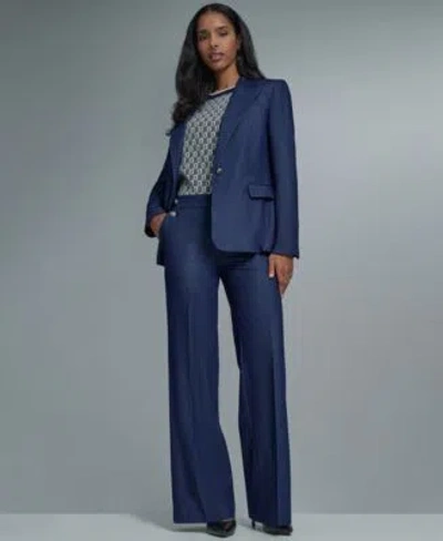 Karl Lagerfeld Womens One Button Jacket Crew Neck Sleeveless Sweater Wide Leg Pants In Green