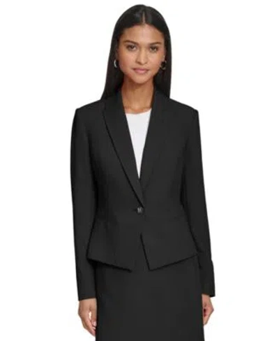 Karl Lagerfeld Womens Peak Lapel One Button Blazer In Black
