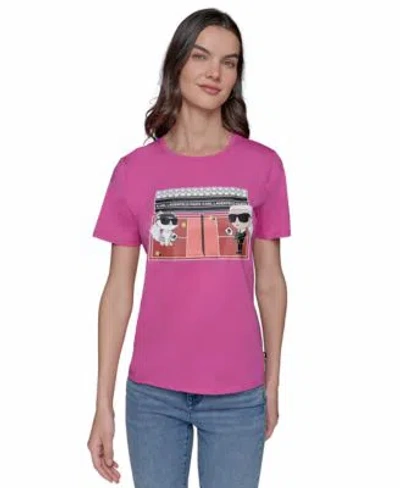 Karl Lagerfeld Womens Pickle Ball Graphic T Shirt Xs P Xl