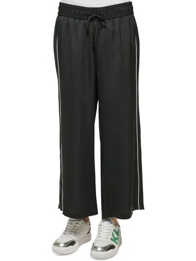 Karl Lagerfeld Womens Piping Polyester Jogger Pants In Black