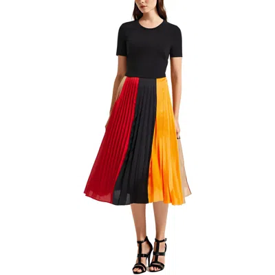 Karl Lagerfeld Womens Pleated Manmade Fit & Flare Dress