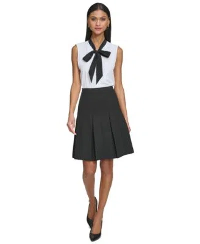 Karl Lagerfeld Womens Pleated Skirt In Black