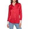 Karl Lagerfeld Womens Rhinestone Polyester Button-down Top In Red