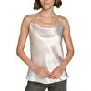 Karl Lagerfeld Womens Rhinestone Satin Camisole In White