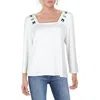 Karl Lagerfeld Womens Ribbed Polyester Blouse