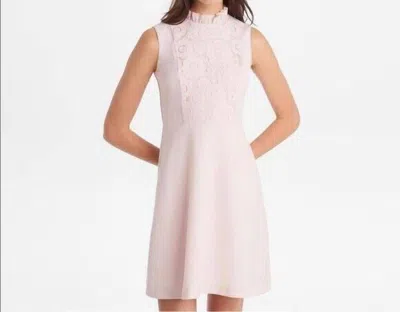 Karl Lagerfeld Womens Ruffle Floral Lace Cocktail A Line Dress In Pink