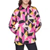 Karl Lagerfeld Petite Printed Long-sleeve Button-front Shirt In Multi