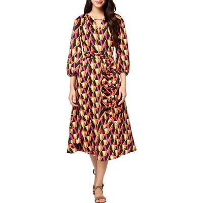 Karl Lagerfeld Womens Satin Printed Midi Dress