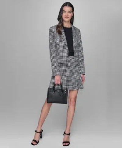 Karl Lagerfeld Womens Sleeveless Top One Button Blazer Pleated Mini Skirt