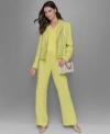 Karl Lagerfeld Womens Sleeveless Top One Button Blazer Straight Leg Pants