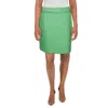 Karl Lagerfeld Womens Tweed Fringe Trim Pencil Skirt In Green