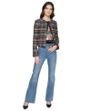 Karl Lagerfeld Petite Tweed Open-front Jacket In French Fuschia