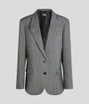 Karl Lagerfeld Wool-blend Blazer In Gray
