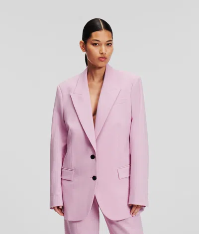 Karl Lagerfeld Wool-blend Jacket Handpicked By Hun Kim In Purple