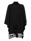 Karl Lagerfeld Turtleneck Poncho In Black
