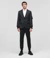 Karl Lagerfeld Wool-blend Ribbed-cuff Blazer In Black