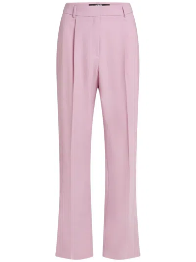 Karl Lagerfeld High-waist Straight-leg Tailored Trousers In Pink