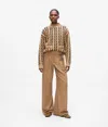 Karl Lagerfeld Wool-blend Wide Leg Pants In Brown