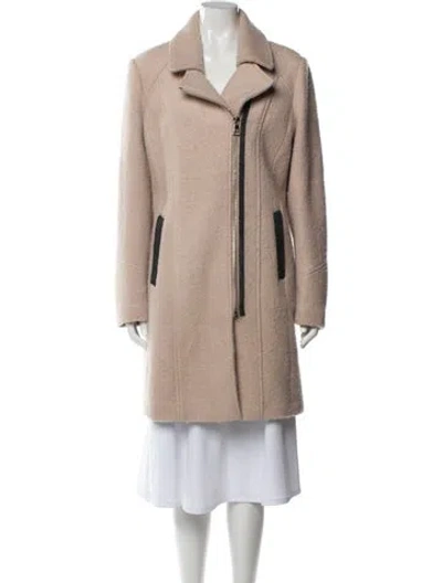 Pre-owned Karl Lagerfeld Wool Faux Fur Coat In Pink