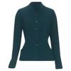 Karl Lagerfeld Wool Graphic Button Paneled Blazer Jacket In Green