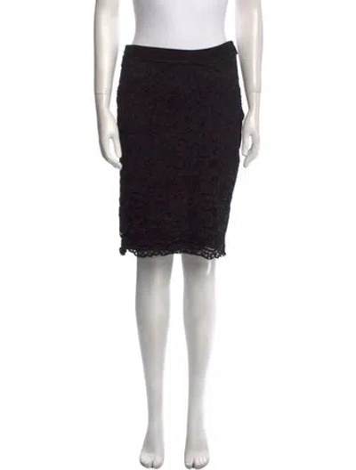 Pre-owned Karl Lagerfeld Wool Knee-length Skirt In Black