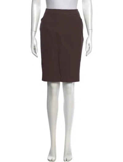 Pre-owned Karl Lagerfeld Wool Knee-length Skirt In Brown