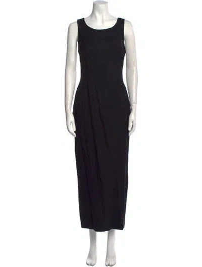 Pre-owned Karl Lagerfeld Wool Long Dress In Black