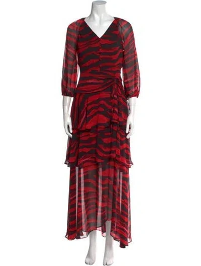 Pre-owned Karl Lagerfeld Wool Long Dress In Red