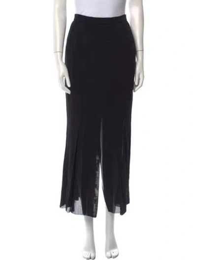 Pre-owned Karl Lagerfeld Wool Midi Length Skirt In Black