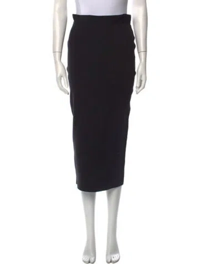 Pre-owned Karl Lagerfeld Wool Midi Length Skirt In Black