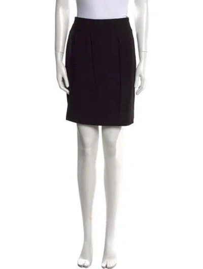 Pre-owned Karl Lagerfeld Wool Mini Skirt In Black