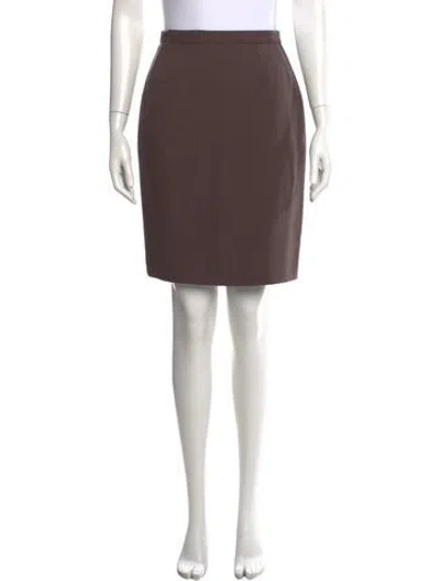 Pre-owned Karl Lagerfeld Wool Mini Skirt In Brown