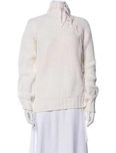 Pre-owned Karl Lagerfeld Wool Mock Neck Sweater In Multi