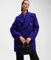Karl Lagerfeld Wool Peacoat In Blue