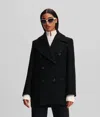 Karl Lagerfeld Wool Peacoat In Black