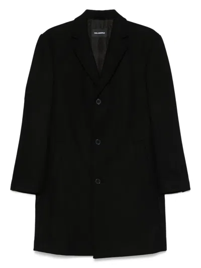 Karl Lagerfeld Wool Single-breasted Blazer In Black