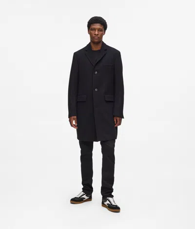 Karl Lagerfeld Wool-blend Coat In Black