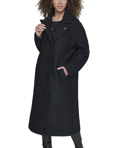 Karl Lagerfeld Wool-blend Coat In Black