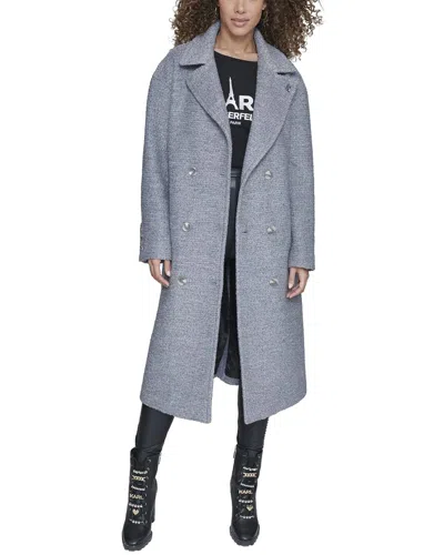 Karl Lagerfeld Wool-blend Coat In Blue