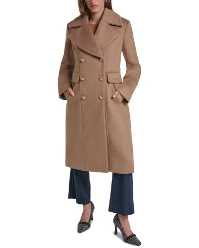 Karl Lagerfeld Wool-blend Coat In Brown