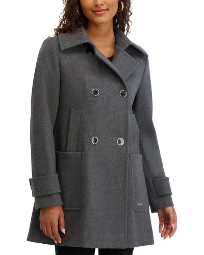 Karl Lagerfeld Wool-blend Coat In Gray