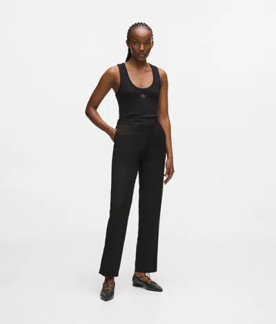 Karl Lagerfeld Wool-blend Tailored Pants In Black