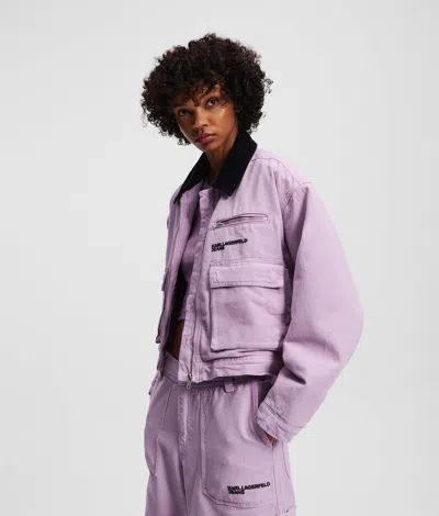 Karl Lagerfeld Workwear Jacket In Purple