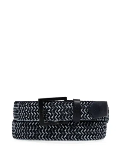 Karl Lagerfeld Woven Leather-trim Belt In Multi