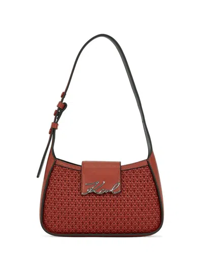 Karl Lagerfeld Woven Tote Bag In Red