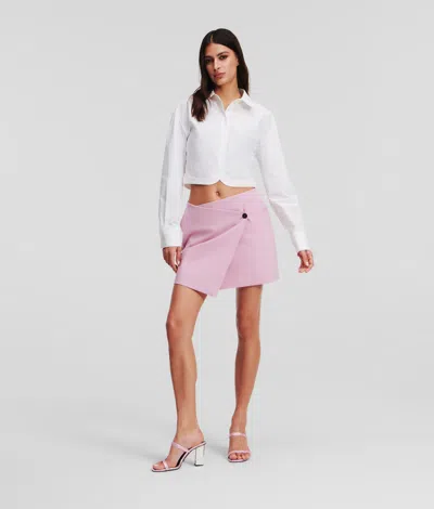 Karl Lagerfeld Wrap Mini Skirt Handpicked By Hun Kim In Pink